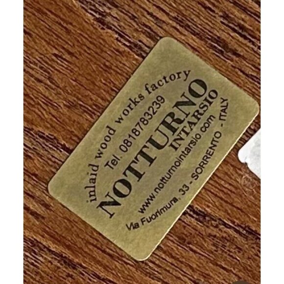 Rare Notturno Intarsio Inlaid Wood Works Factory Wall Plaque Floral Design - Picture 7 of 7